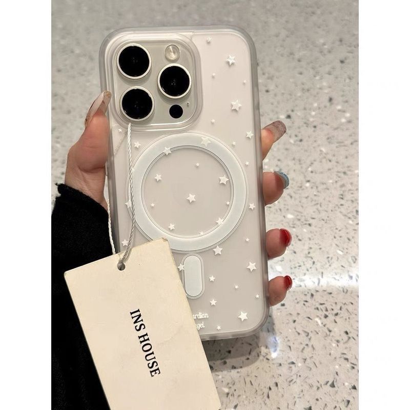 Vỏ bảo vệ gương cánh trắng Giá đỡ từ tính Apple 17pro / 16pro iPhone15 / 14 / 13 / 12