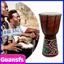 Guansfs 6in Trống Djembe Châu Phi Chạm Khắc Gỗ Chắc Chắn Da Dê Nhạc Cụ Truyền Thống
