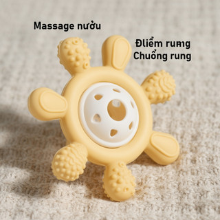 Silicone Bé Lục Lạc Miếng Dán Hình Hoa BPA Free Soft Grip Trẻ Sơ Sinh Đồ Chơi Làm Dịu
