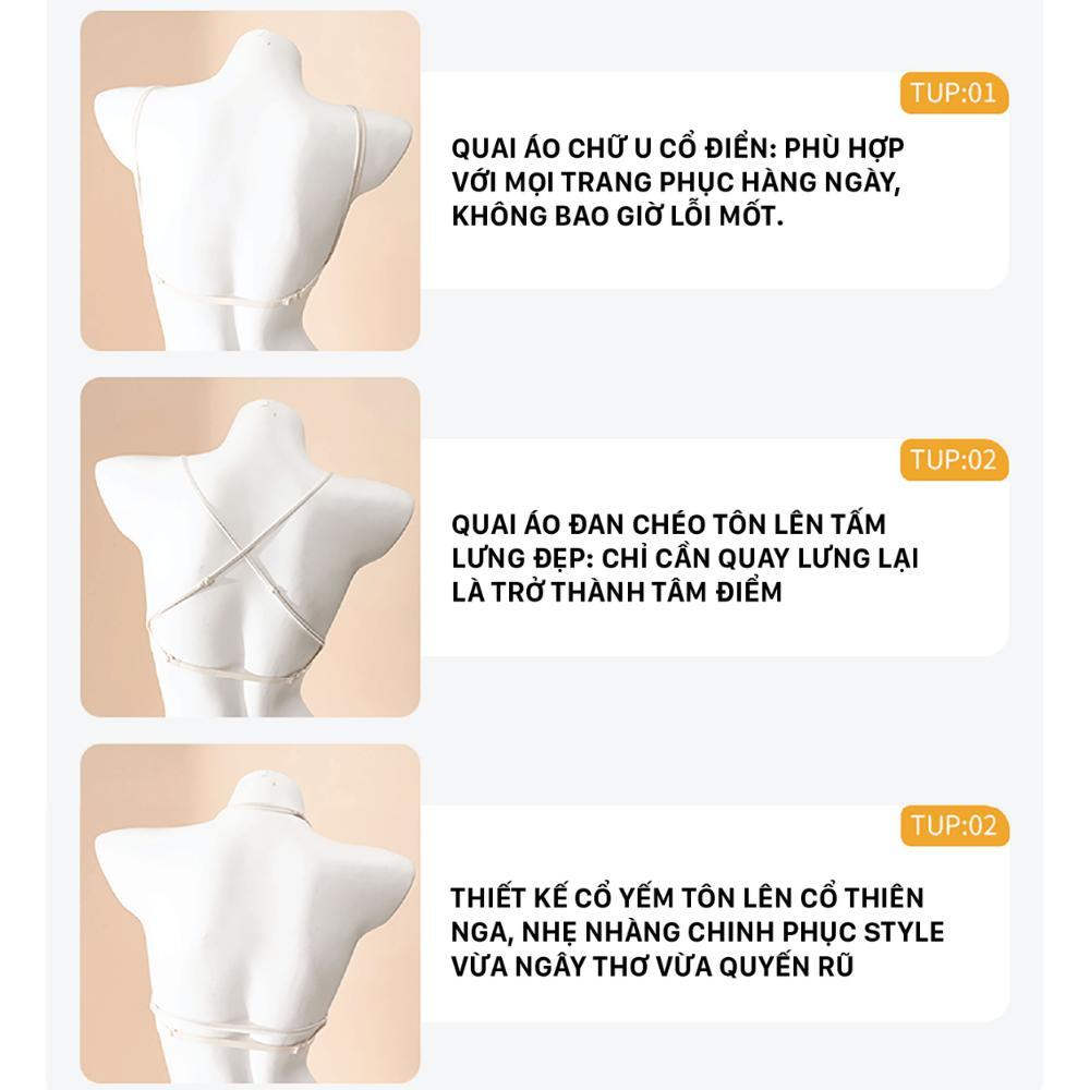 (Cổ Yếm) Bra Áo Lót Su 3 Kiểu Mặc Không Gọng Không Lộ Viền Unilove Cho Áo Yếm Áo 2 Dây Hở Lưng 6339