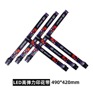 Đèn pha LED có thể điều chỉnh Băng đô in vải chống trượt Dây đèn pha đàn hồi đàn hồi cao