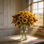 Bó hoa mùa thu nhân tạo với hoa hướng dương và hoa cẩm tú cầu Faux Dahlia và thân hoa Berry
