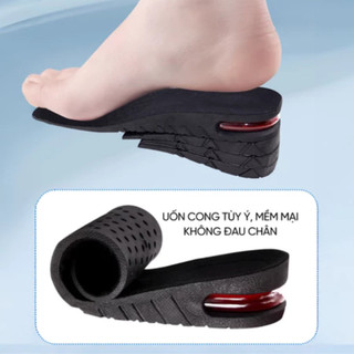 Lót giày đệm khí toàn bàn chân và nửa bàn chân giúp tăng chiều cao và hỗ trợ.