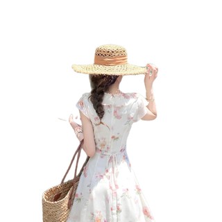 Váy hoa lãng mạn kiểu Pháp dành cho nữ, độc đáo và xinh đẹp, eo thon, váy dài tuyệt đẹp cho mùa hè