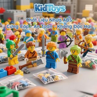 Set 40 mô hình lắp ráp mini figure KidToys tặng đế – nhân vật hoạt hình Minecraft cho bé