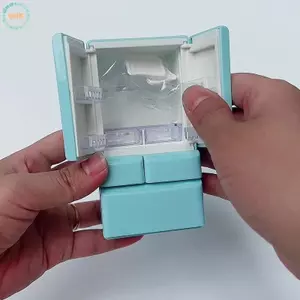 GHX Nhựa Thu Nhỏ Tủ Lạnh Mô Phỏng Mini Cửa Đôi Tủ Lạnh Mô Hình Thủ Công Nội Thất Nhà Búp Bê Phụ Kiện VN