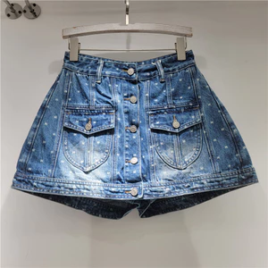 Váy Denim Nữ Phong Cách châu Âu, In Chữ Cái Đẹp Mắt, Kiểu A-Line Ôm Mông
