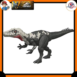 Mattel Jurassic World Big Action! Kiranthosaurus Children's Figure Dinosaur Toy Total Length: Approximately 34.3 cm For Ages 4 and Up Gray JGB95