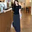 Váy chấm bi cỡ lớn mùa hè dành cho nữ - Bộ đồ thời thượng theo phong cách phương Tây với áo thun rộng nơ
