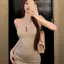 Đầm nữ dệt kim chữ thập vỏ rỗng style ballet, dài