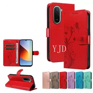YJD Ốp Lưng Cho Redmi A7 Pro Dập Nổi Mơ Hoa Cây Da Khe Cắm Thẻ Dây Đeo Tay Chống Rơi Vỏ Điện Thoại