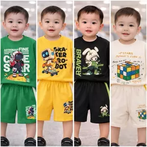 Bộ đồ cộc tay Mẫu RoBot Unisex cho bé từ 7-50KG thiết kế Classic Unisex chất liệu thun lạnh