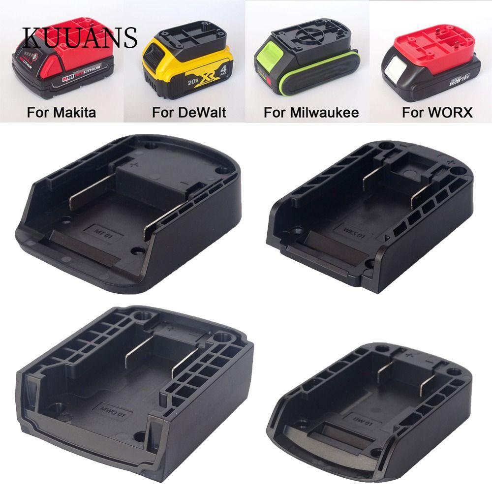 Bộ chuyển đổi DIY KUUANS, Đầu nối pin di động bền bỉ, Vỏ đầu sạc ABS cho pin Lithium Makita / DeWalt / WORX / Milwaukee 18V