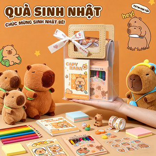 Set quà Capybara đáng yêu đồ dùng học đầy đủ phụ kiện Siêu dễ thương quà sinh nhật 1/6 tốt nghiệp