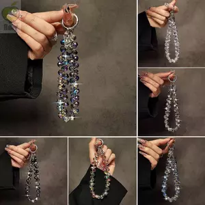 Mặt dây chuyền hạt pha lê ROLY, Móc khóa hạt pha lê trong suốt lấp lánh, Dây chuyền pha lê cổ tay đầy màu sắc có thể tháo rời thời trang dành cho nữ