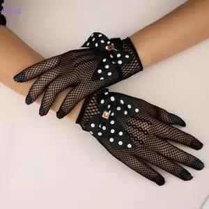 Saia nữ ren lưới với găng tay thắt nơ thanh lịch - Phù hợp cho đám cưới và các dịp lễ hội của bé gái