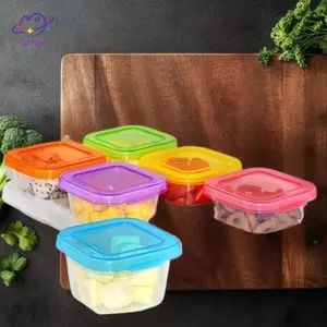 HFTOY 4 / 6 Cái Hộp Đựng Đồ Tủ Đông Thực Phẩm Cho Bé Hộp Bảo Quản Thực Phẩm Áo Có Khay Bảo Quản ~