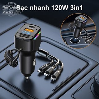 Sạc Nhanh Xe Hơi 3In1 PD30W USB Loại C Sạc Nhiều Thiết Bị Xe Tải SUV Trình Điều Khiển Đường Dài