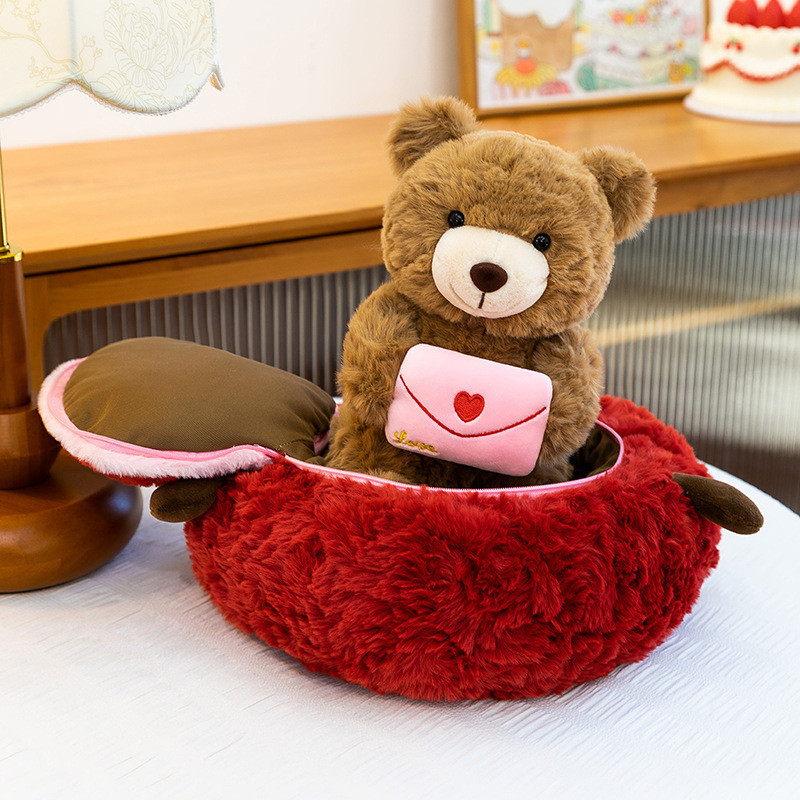 Thú Bông 2in1 Hình Trái Tim – Gấu Teddy ôm Thư 25cm, Mịn Màng Cao Cấp, Quà Sinh Nhật ý Nghĩa Cho Bạn Gái Và Bé Gái