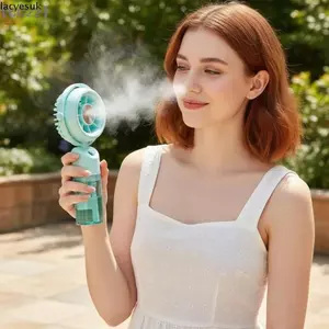 Quạt cầm tay Mini cầm tay LACYESUK, Quạt làm mát máy tính để bàn có thể sạc lại di động nhẹ, Pin sạc phun sương mịn Máy tính để bàn cầm tay Quạt làm mát sử dụng kép cho 5V300mAh