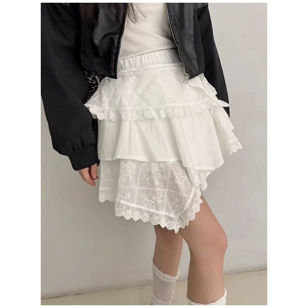 Milyfashion Cao Cấp Thêu Vải Không Đều Khâu Váy Xù Niche