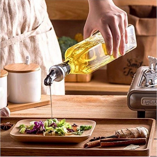 Combo 2 Chai Thủy Tinh Đựng Thực Phẩm Dáng Vuông, Chai Đựng Gia Vị - Dung Tích 500ml