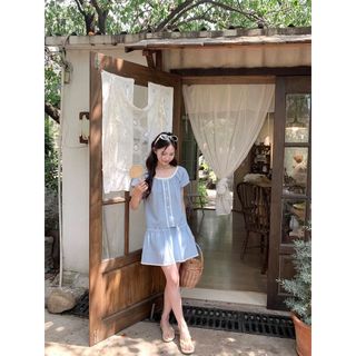Set Bộ Áo Cottagecore Mix Chân Váy Ngắn Phối Viền Ren HB.STUDIO S137