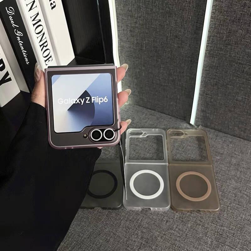 Thích hợp cho Samsung Galaxy Z Flip 7 / Z Flip 6 Vỏ điện thoại từ tính mờ trong suốt bao gồm và gập vỏ cứng tương thích với ZFlip 7 / 6 / 5 / 4 / 3 5G N3 Vỏ bảo vệ lật