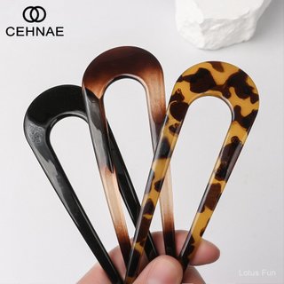 Kẹp Tóc Hình Chữ U và Lược Da Báo Phong Cách Trung Hoa cho nữ