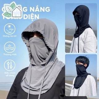 Mặt nạ chống nắng hood điều chỉnh được, phù hợp cho thể thao ngoài trời và đi xe đạp - màu đen xám