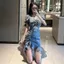 Đầu Mùa Hè - Dây rút rốn xù denim slim-fit thời trang