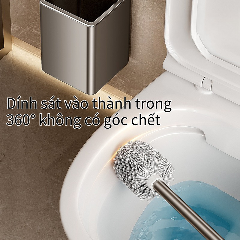 Bộ Chổi Cọ Bồn Cầu Gắn Tường – Hút Chân Không, Chất Liệu Nhôm, Làm Sạch Mọi Ngóc Ngách, Dùng Cho Toilet & Nhà Tắm