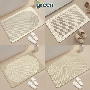 Thảm Lau Chân Bùn Tảo Cát GADI, Họa Tiết Kẻ Sọc Tối Giản Decor Cửa Phòng Tắm Căn Hộ Chung Cư