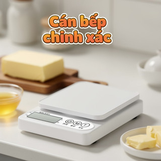 Cân Nhà Bếp Kỹ Thuật Số Thép Không Gỉ Tare LCD Di Động Nướng Thực Phẩm Đo Gram Ounce Nhà
