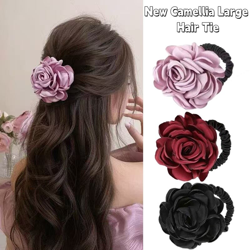 Băng đô hoa hồng ba chiều, phụ kiện tóc đơn giản cho ngày lễ