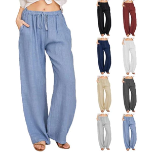 Váy Quần ống rộng nữ từ vải lanh cotton mỏng, thoáng khí, cao cấp - Phù hợp tập yoga và mặc hàng ngày