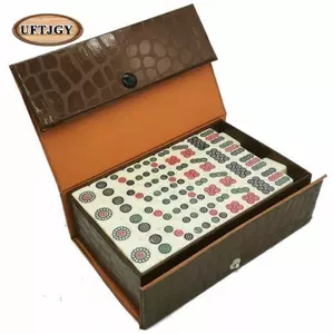 Trò chơi mạt chược Mini Bộ gạch đầy đủ Trò chơi bảng di động nhỏ gọn có hộp lưu trữ cho ký túc xá Giải trí ngoài trời và gia đình