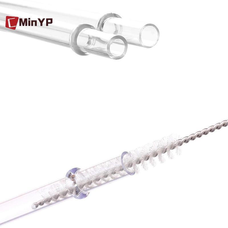 CMinYP 10 Chiếc Trắng Lấp Lánh Nhựa Ống Hút 9 Inch Dài Có Thể Tái Sử Dụng Cứng Uống Ống Hút Cho Cốc Cốc Chai Vinh Quang