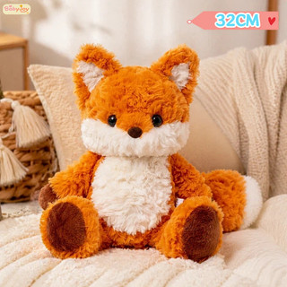 【BabyJoy】Gấu bông cáo cam lông xù dễ thương,lông cừu mềm mượt,Bông PP an toàn,Không dễ rụng lông