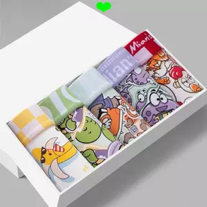 Nam Thoáng Khí Băng Lụa Quần Lót Bé Trai Boxer Hoạt Hình Thoải Mái In Hình Quần Dễ Thương Bốn Góc