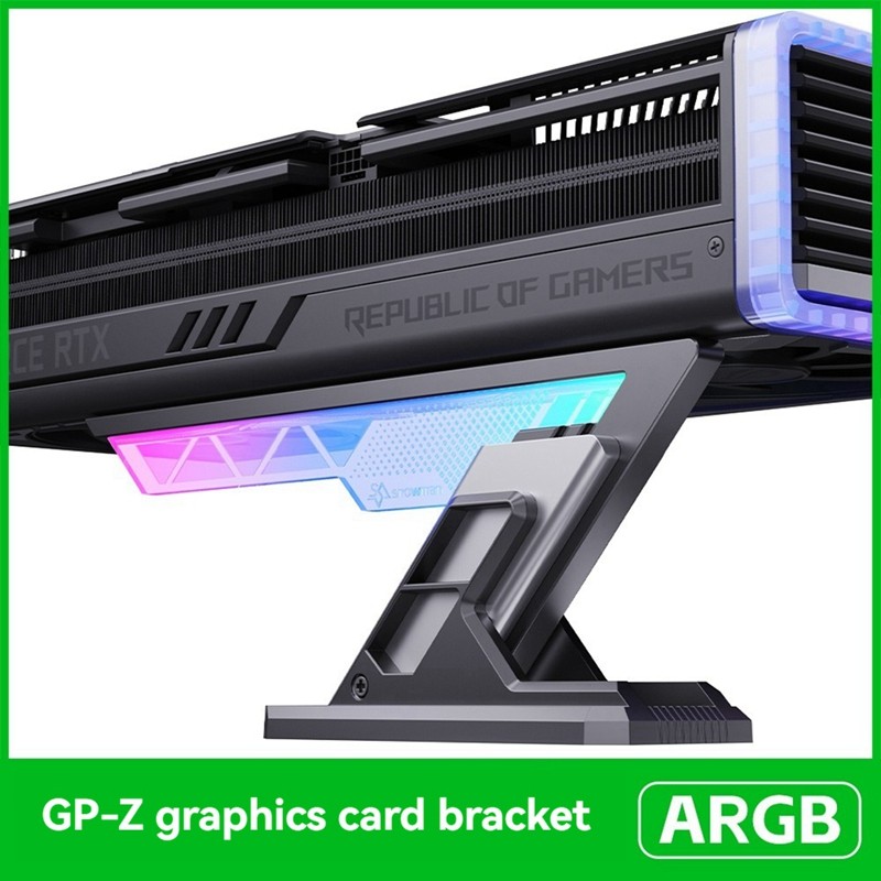 Giá đỡ thẻ đồ họa GP-Z ARGB Nhôm để bàn GPU Giá đỡ 75-125mm Chiều cao có thể điều chỉnh màu đen