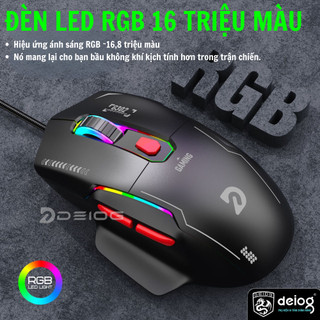 Chuột có dây DEIOG G302 chính hãng macro phần mềm chỉnh DPI 7200 7 nút gaming giá tốt bền bỉ