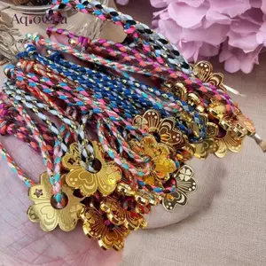 AqToCna Niche Vòng Tay Phong Cách Retro Với Trái Tim Mặt Trăng Và Cỏ Bốn Lá Thép Không Gỉ Vòng Tay Dây Thời Trang Phụ Kiện Trang Sức Quà Tặng AqToCna