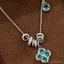 Ánh Sáng Pháp Sang Trọng Retro Cảm Giác Cao Cấp Paraiba Passepartout Vòng Cổ Bốn Lá Kim Cương-Study Tất Cả Trận Đấu Sang Trọng Cla