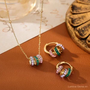 Ban Đầu Châu Âu Mỹ Retro Độc Đáo Nhiều Màu Sắc Zircon Vòng Cổ Nữ Phù Hợp Cao Cấp Niche Đơn Giản Multipalamine Xương Đòn Dây Chuyền