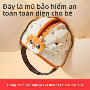 Mũ Nón Đệm Bảo Vệ Trẻ Sơ Sinh Có Thể điều Chỉnh Thoáng Khí, Chống Va Chạm Nhẹ Dễ Thương Thoải Mái Khi đeo