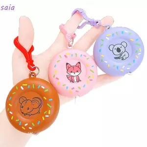 Thước da mềm SAIA, Thước đo băng keo hình hạt dẻ dài 2M, Thiết kế dễ thương Một cú nhấp chuột Rebound Quần áo da mềm Thợ may Thước thủ công Dự án thủ công