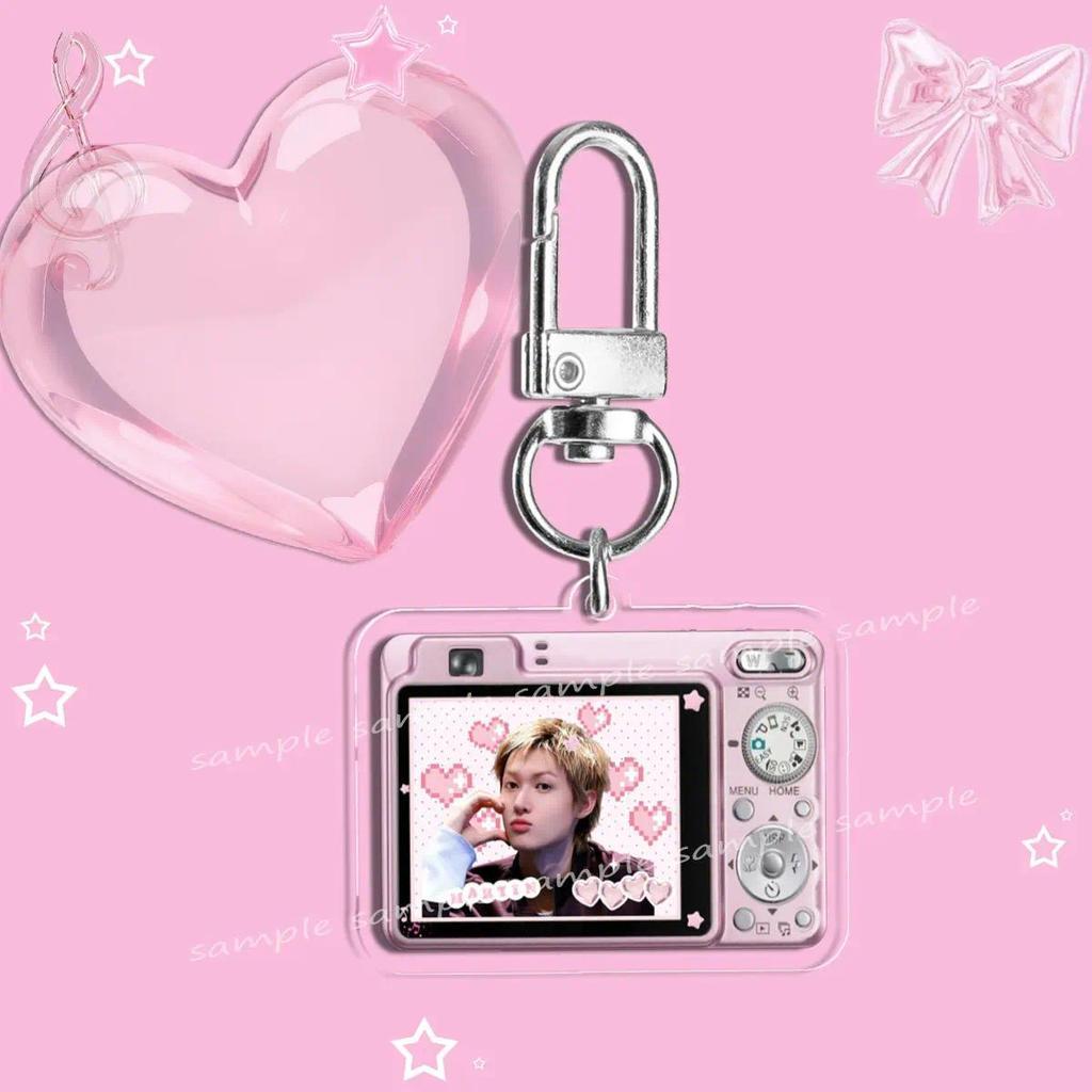 Móc khóa K‑pop Cortis Keonho, hình máy ảnh dễ thương phong cách kawaii, chất liệu acrylic, SEONGHYEON JUHOON JAM