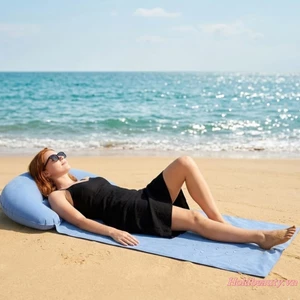 Thảm đi biển có tựa đầu bơm hơi Chăn đi biển có khóa di động để thư giãn và tắm nắng