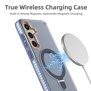 Sạc Không Dây Vòng Kim Loại Xoay Giá Đỡ Bảo Vệ Màn Hình TPU Chống Sốc Điện Thoại Cho Samsung S26 S25 S24 Plus Ultra